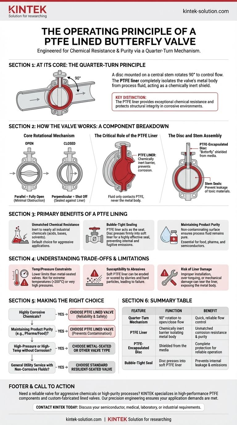 Каков принцип работы футерованного PTFE затвора-бабочки? Разработан для контроля агрессивных сред и сред высокой чистоты. Визуальное руководство