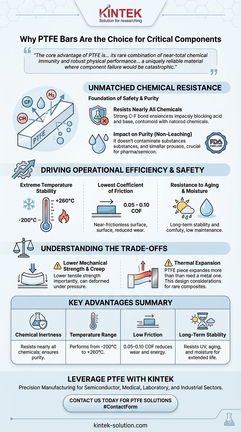 Quais vantagens as barras de PTFE oferecem nas indústrias químicas? Garanta Segurança e Eficiência em Aplicações Exigentes Guia Visual