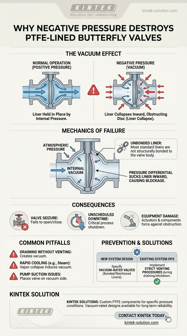 لماذا يجب تجنب الضغط السلبي في صمامات الفراشة المبطنة بالتفلون (PTFE)؟ منع الانهيار الكارثي للبطانة دليل مرئي