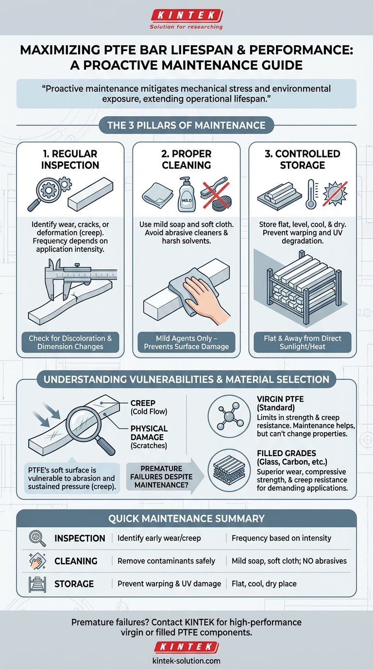 Como a vida útil e o desempenho das barras de PTFE podem ser mantidos? Um Guia para Cuidados Proativos Guia Visual