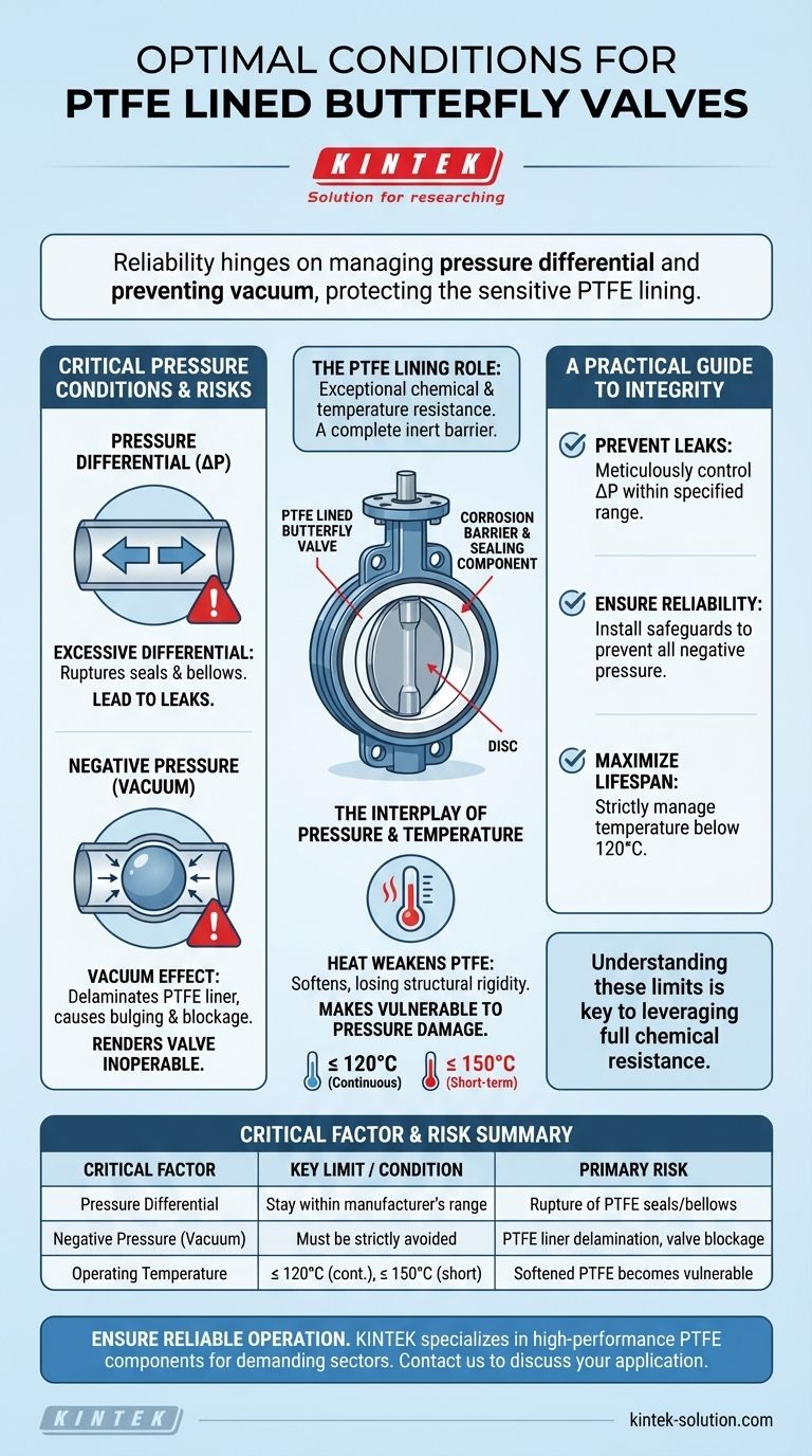 ما هي ظروف الضغط التي يجب الحفاظ عليها لصمامات الفراشة المبطنة بالتفلون (PTFE)؟ تجنب فشل الصمام المكلف دليل مرئي
