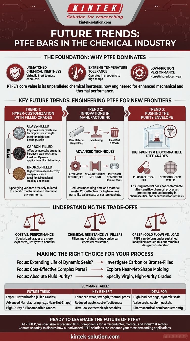Quali sono alcune tendenze future nell'applicazione delle barre in PTFE nell'industria chimica? Ingegneria per prestazioni estreme Guida Visiva