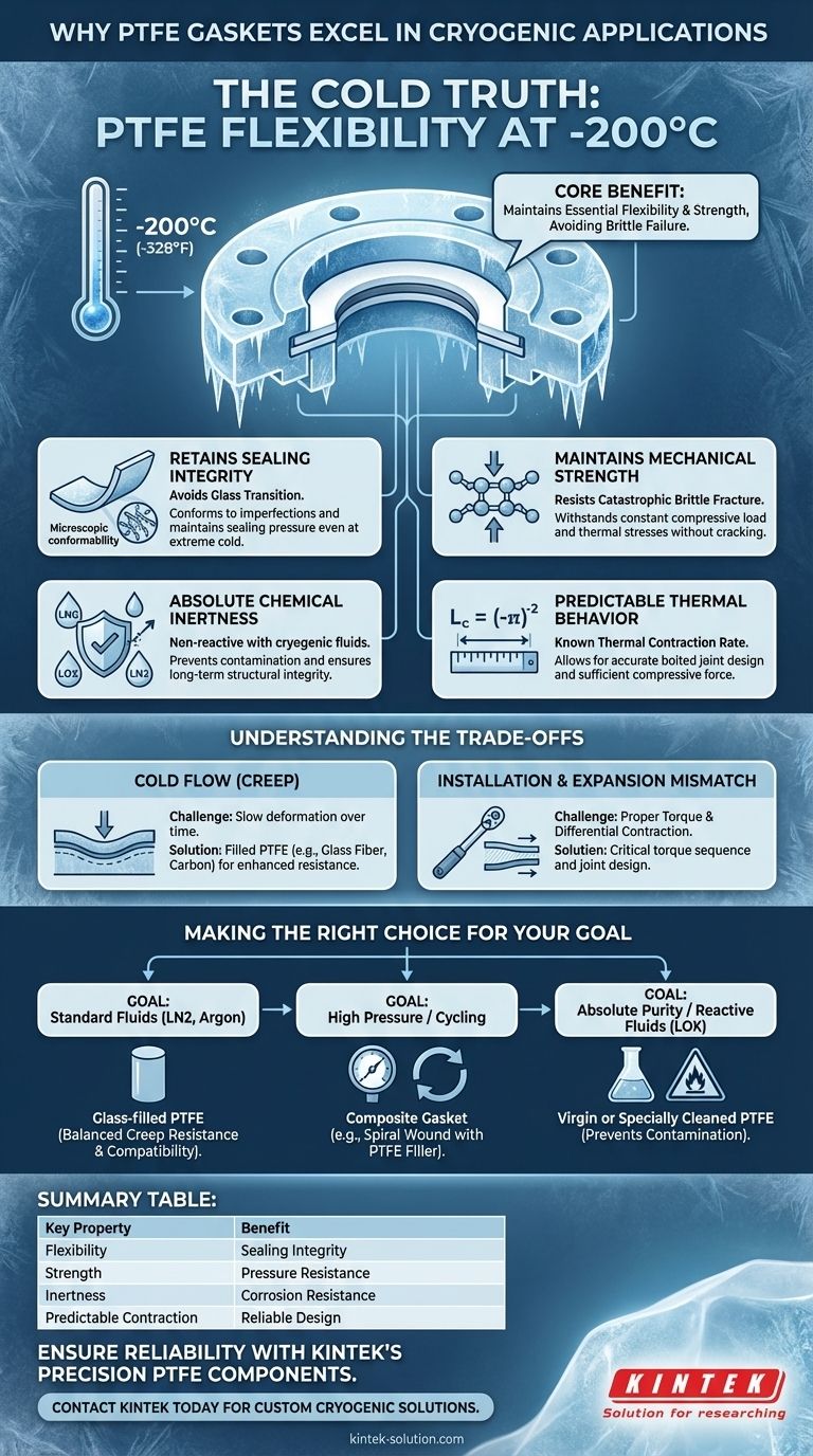 O que torna as gaxetas de PTFE adequadas para aplicações criogênicas? Manter uma vedação confiável a -200°C Guia Visual