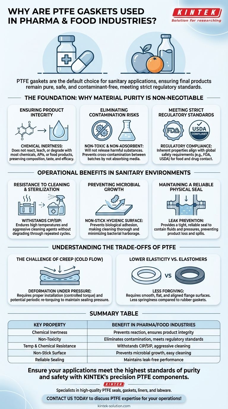 为什么在制药和食品工业中使用PTFE垫片？确保卫生应用中的纯度和安全 图解指南