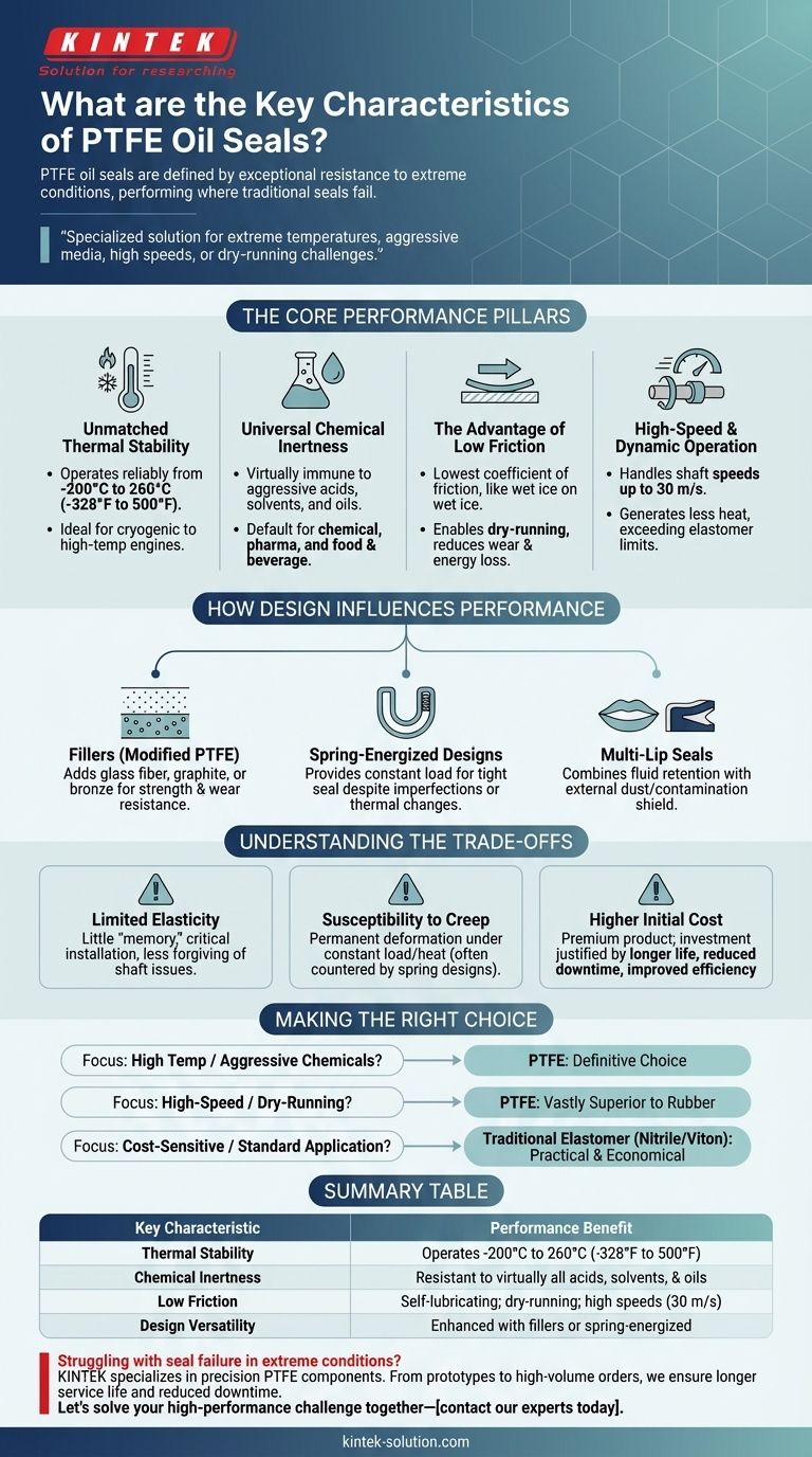 Quais são as principais características dos retentores de óleo em PTFE? Desbloqueie um Desempenho Superior em Condições Extremas Guia Visual
