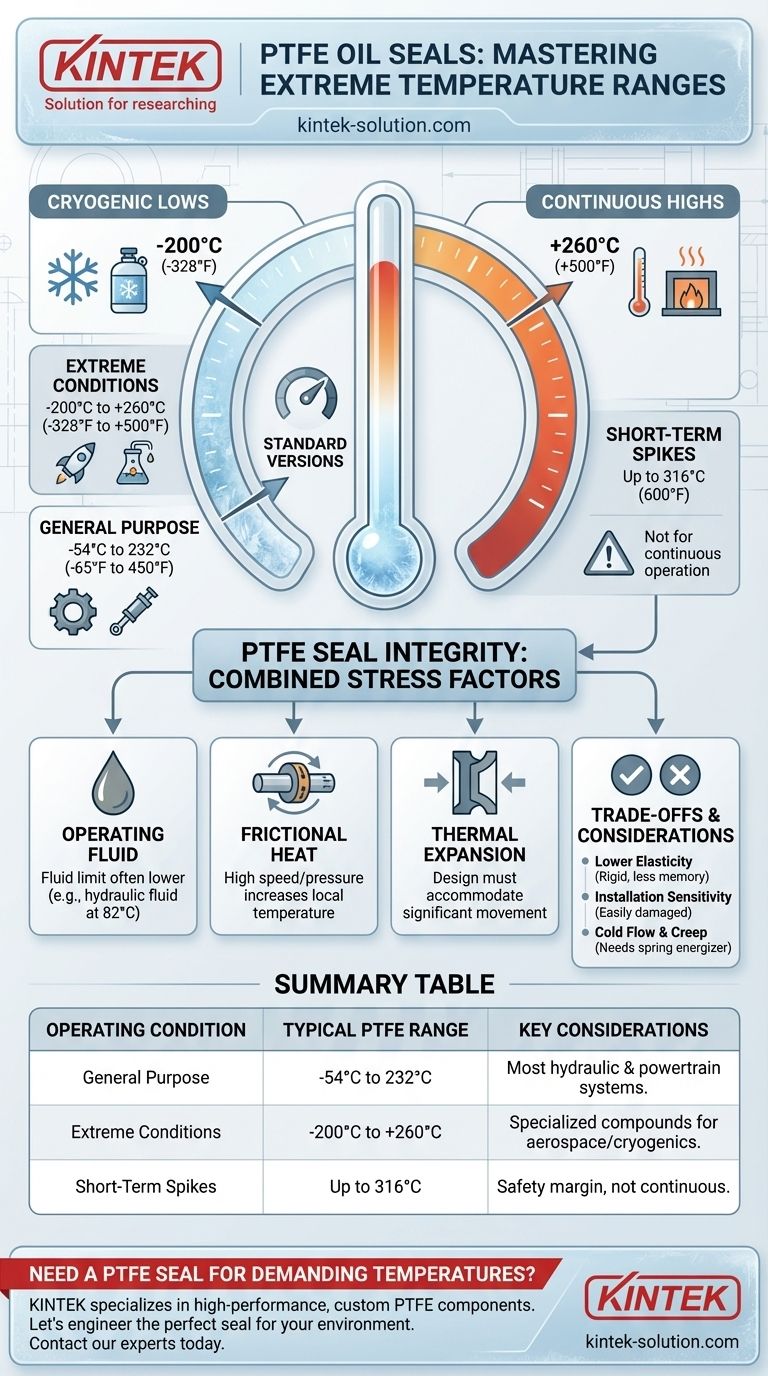 Qual faixa de temperatura os retentores de óleo de PTFE podem suportar? De -200°C a +260°C para Aplicações Extremas Guia Visual