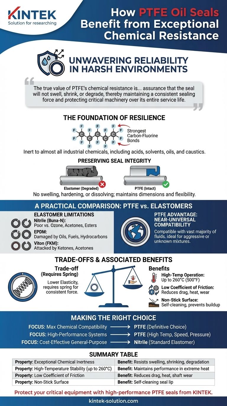 In che modo la resistenza chimica dei paraoli in PTFE ne avvantaggia l'utilizzo? Garantire un'affidabilità a prova di perdite in ambienti chimici aggressivi Guida Visiva