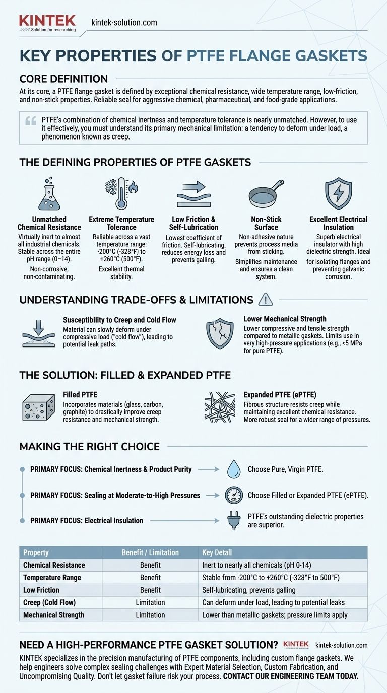 ما هي الخصائص الرئيسية لحشوات شفة PTFE؟ مقاومة كيميائية وحرارية لا مثيل لها دليل مرئي