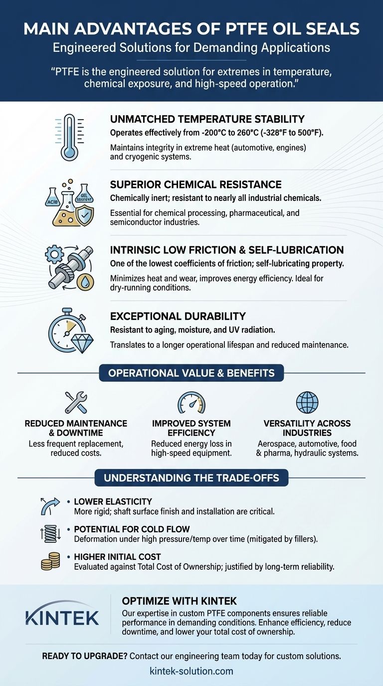 ما هي المزايا الرئيسية لاستخدام موانع تسرب الزيت المصنوعة من PTFE؟ أداء فائق للظروف القاسية دليل مرئي