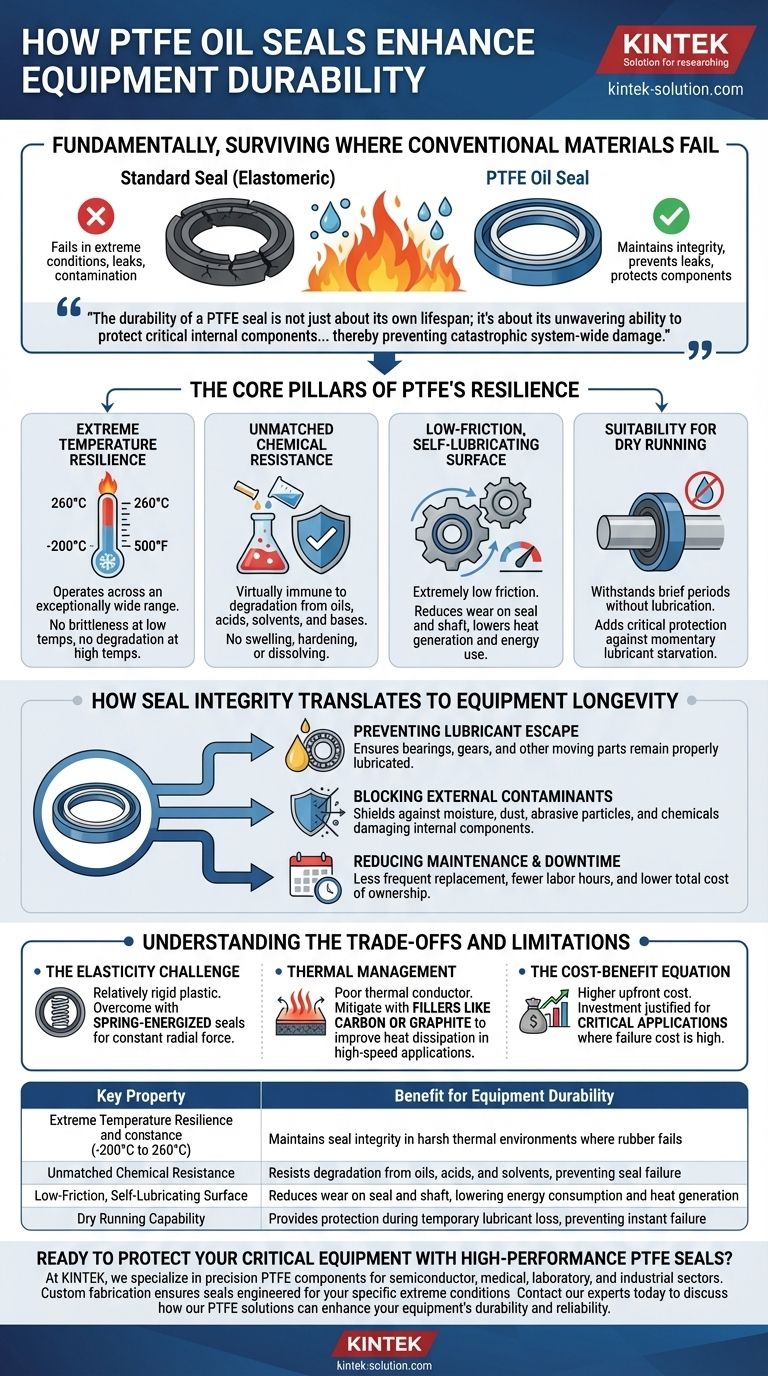 ¿Cómo mejoran los retenes de aceite de PTFE la durabilidad del equipo? Maximice la vida útil en condiciones extremas Guía Visual