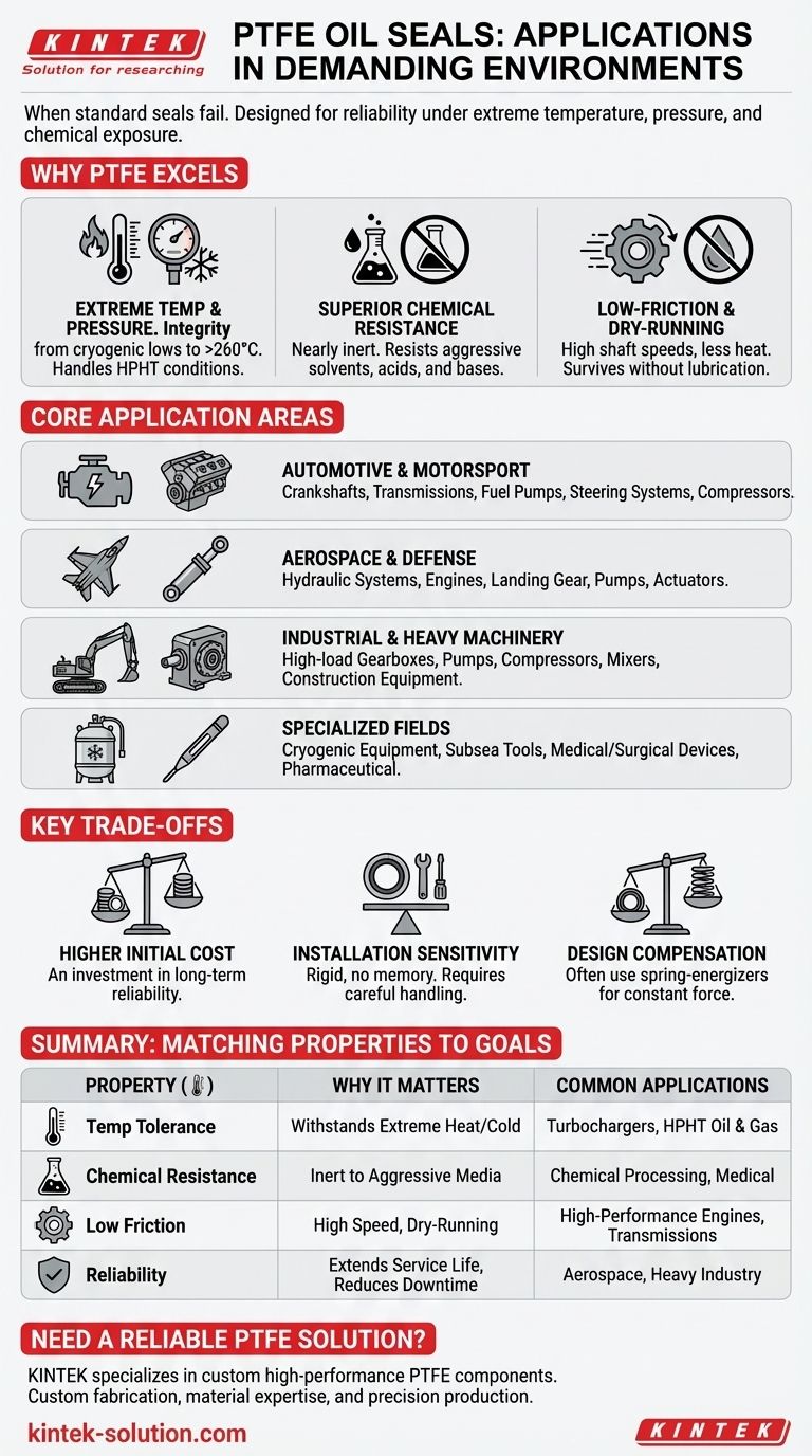 PTFEオイルシールはどのような種類の用途で一般的に使用されますか？極限環境に不可欠 ビジュアルガイド