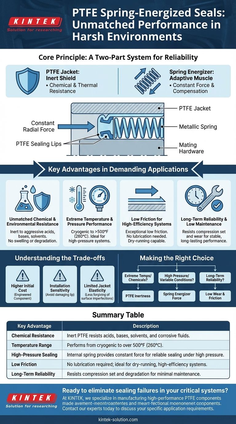 PTFE 스프링 가압 씰은 혹독한 환경에서 어떤 이점을 제공합니까? 비할 데 없는 신뢰성을 잠금 해제하십시오 시각적 가이드