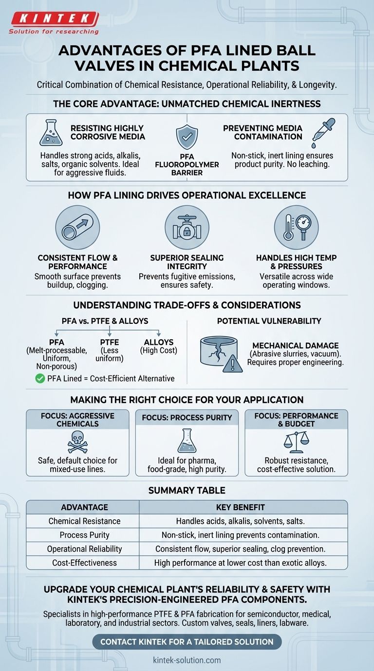 Каковы преимущества футерованных шаровых кранов из ПТФЭ-ПФА на химических заводах? Обеспечьте превосходную химическую стойкость и надежность Визуальное руководство