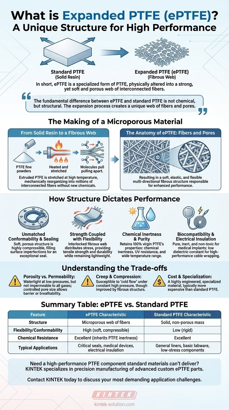 Cos'è il PTFE espanso (ePTFE) e cosa rende unica la sua struttura? Sblocca tenuta e prestazioni superiori Guida Visiva