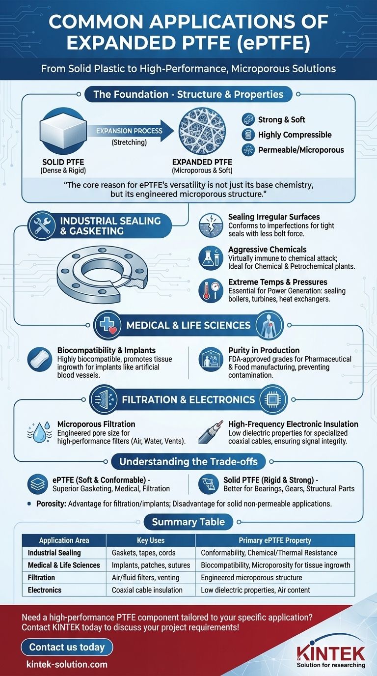 Каковы распространенные области применения расширенного ПТФЭ? Откройте для себя высокоэффективные решения для герметизации, фильтрации и медицины Визуальное руководство