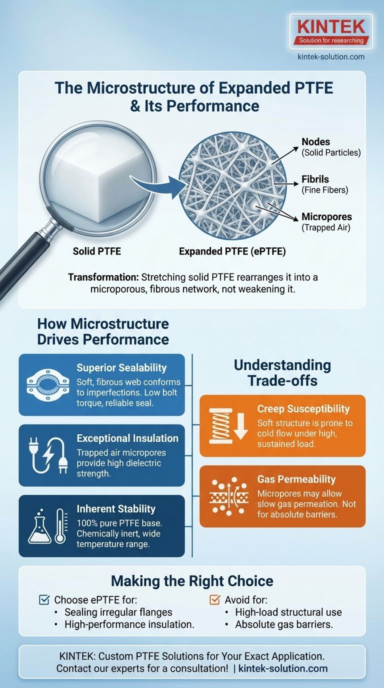 Que microestrutura possui a chapa de PTFE expandido? Desbloqueie Vedação e Isolamento Superiores Guia Visual