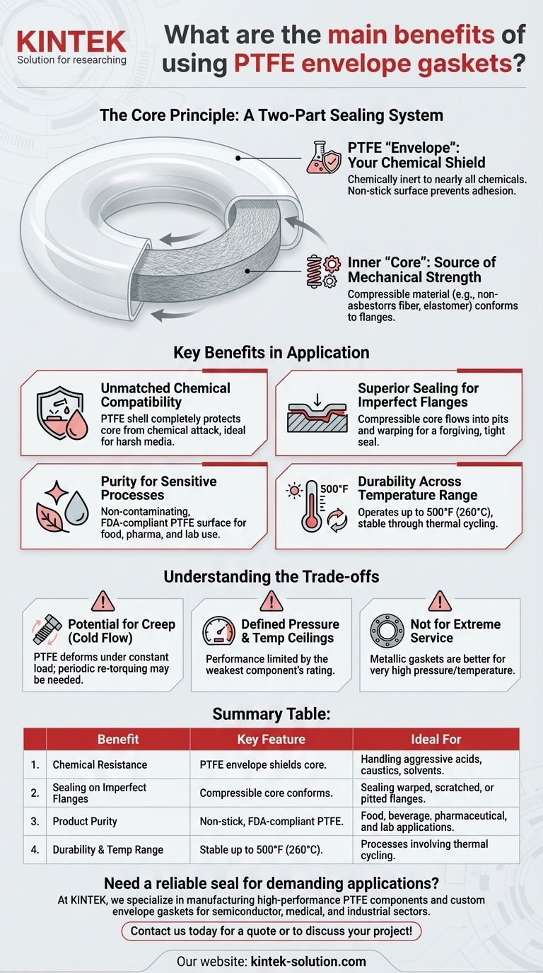 使用PTFE包覆垫片的主要好处是什么？在恶劣环境中实现卓越密封 图解指南