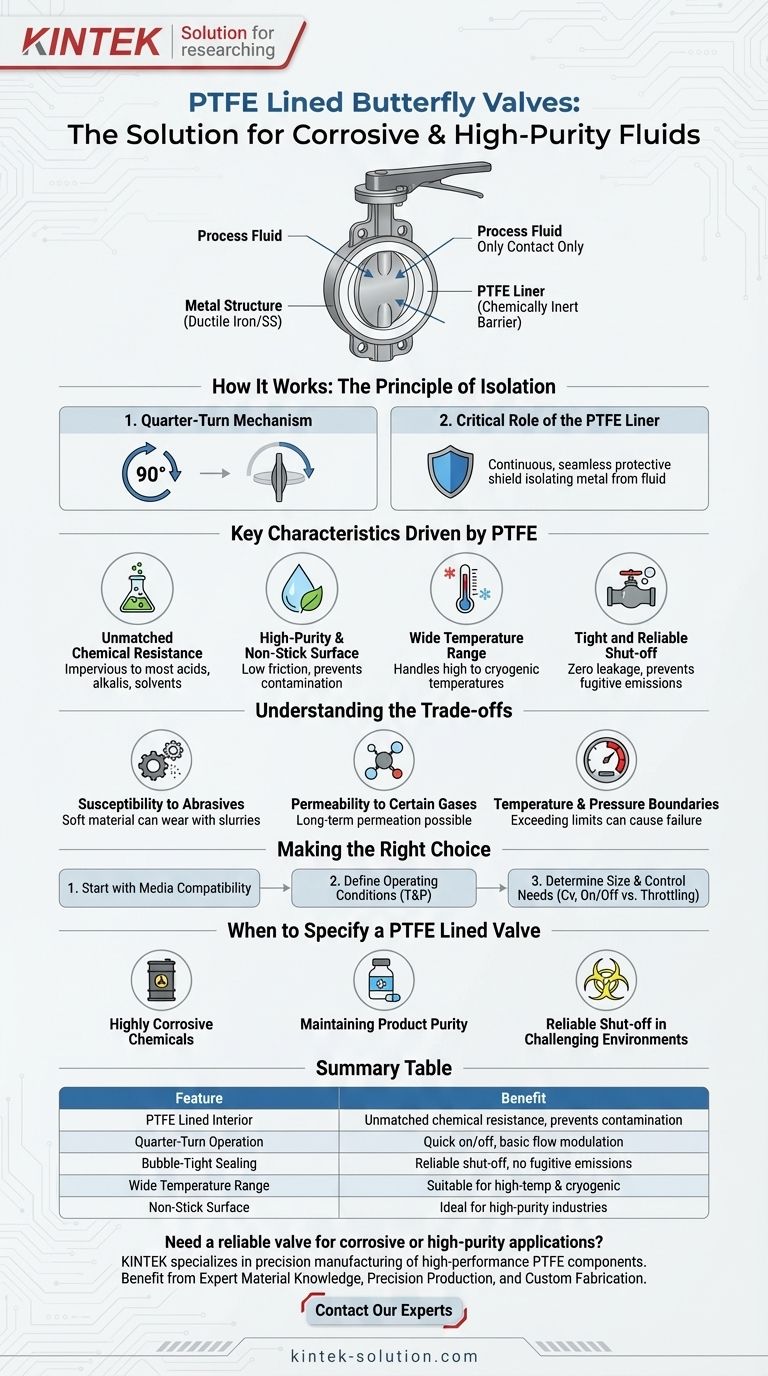 O que é uma válvula borboleta revestida com PTFE? Um Guia para Controle de Fluxo Resistente à Corrosão Guia Visual