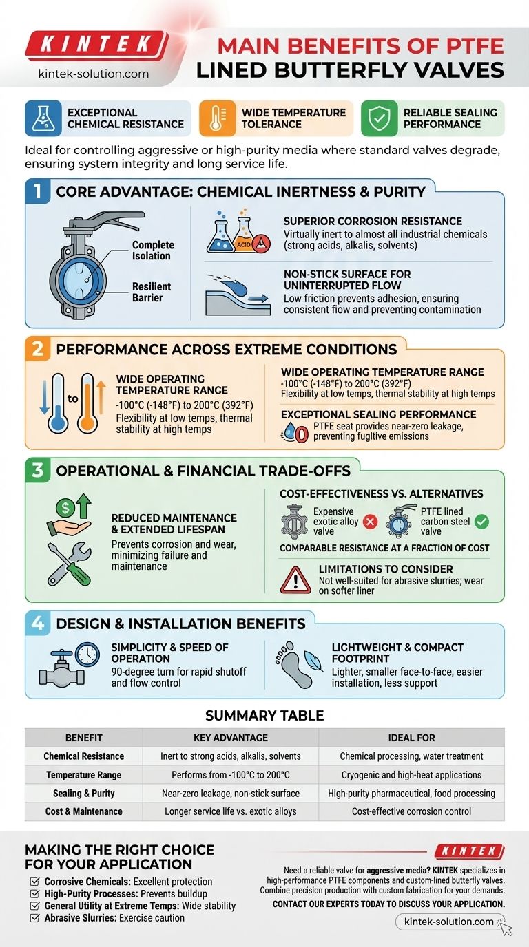Was sind die Hauptvorteile von PTFE-ausgekleideten Absperrklappen? Überlegene Leistung für korrosive und hochreine Medien Visuelle Anleitung