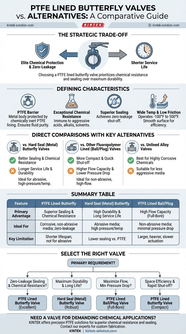 Как клапан-бабочка с футеровкой из ПТФЭ соотносится с другими типами клапанов? Руководство по превосходной герметизации и химической стойкости Визуальное руководство