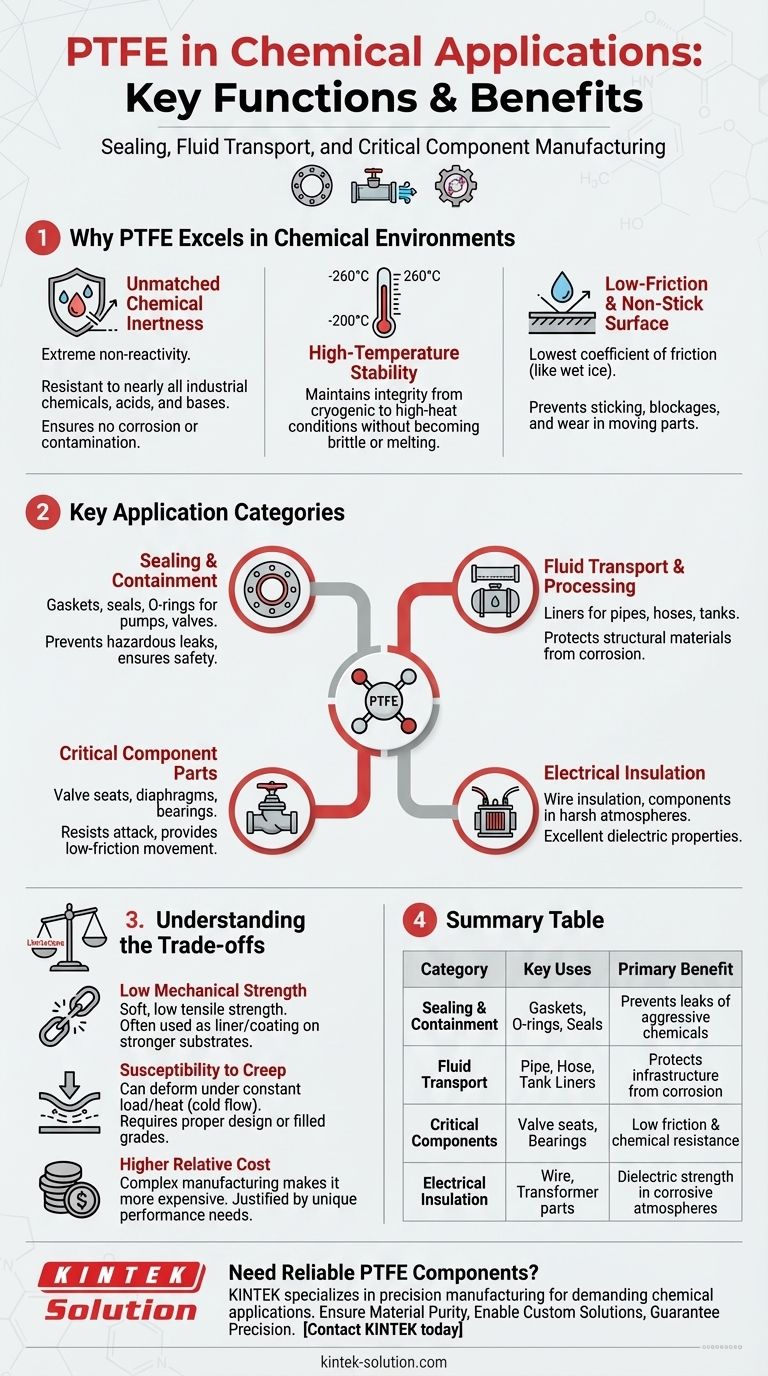In quali tipi di applicazioni chimiche viene comunemente utilizzato il PTFE? Per tenuta, trasporto e produzione di componenti Guida Visiva