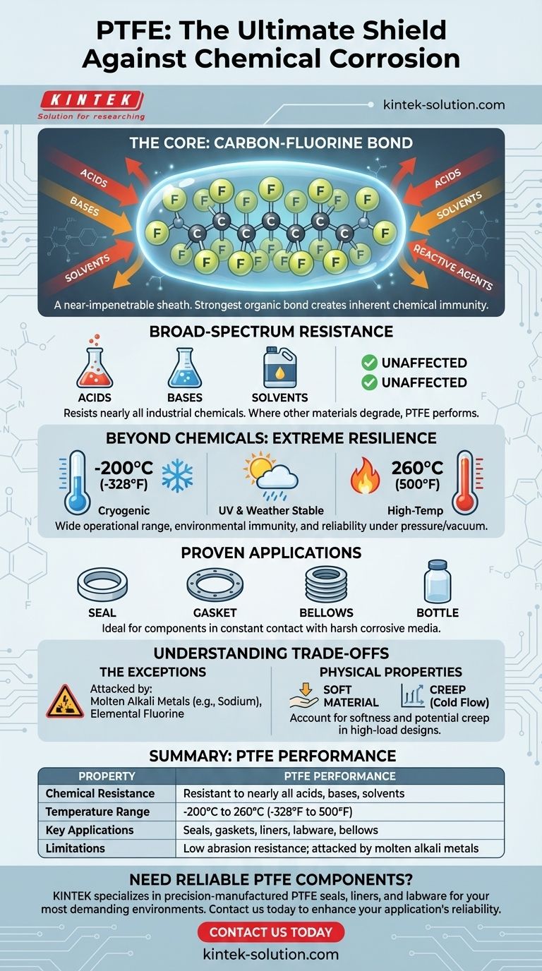 How does PTFE perform in chemically corrosive environments? Unmatched Chemical Immunity & Reliability Visual Guide