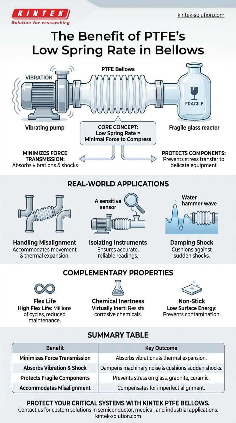 In che modo la bassa costante elastica del PTFE avvantaggia le applicazioni con soffietto? Assorbe le vibrazioni e protegge le apparecchiature fragili Guida Visiva