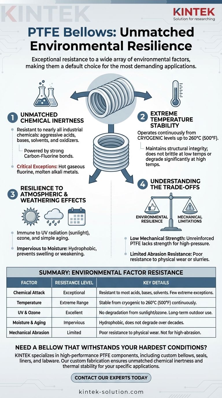 Каким факторам окружающей среды противостоят сильфоны из ПТФЭ? Превосходная химическая и термическая стойкость для сложных применений Визуальное руководство