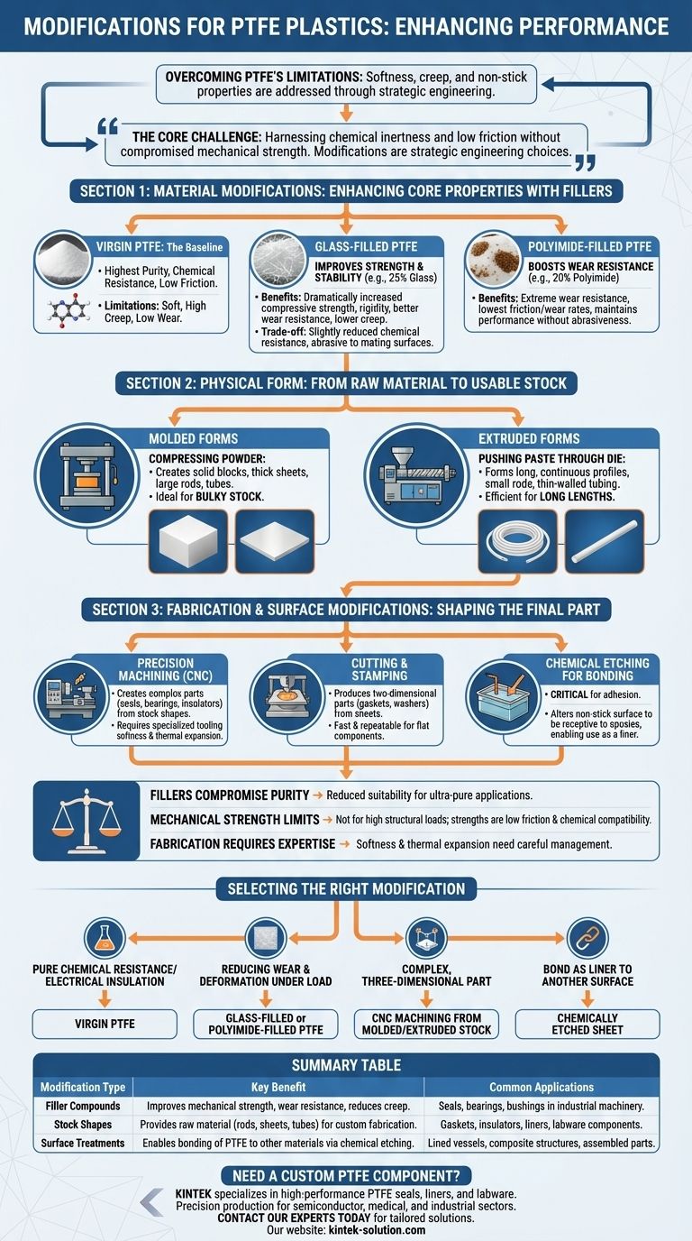 What modifications are available for PTFE plastics? Enhance Performance for Demanding Applications Visual Guide