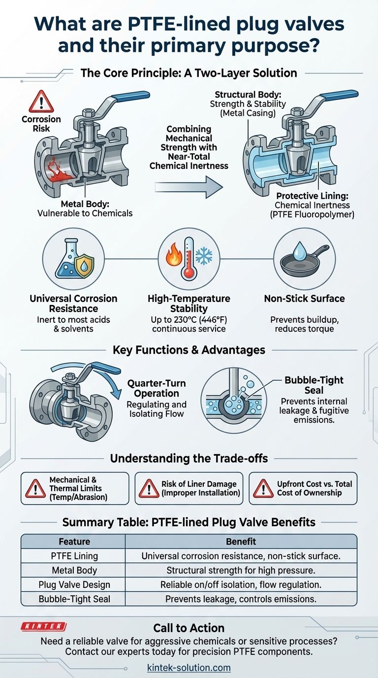 Что такое футерованные фторопластом (PTFE) шаровые краны и какова их основная цель? Обеспечьте превосходный контроль для агрессивных и высокочистых жидкостей Визуальное руководство