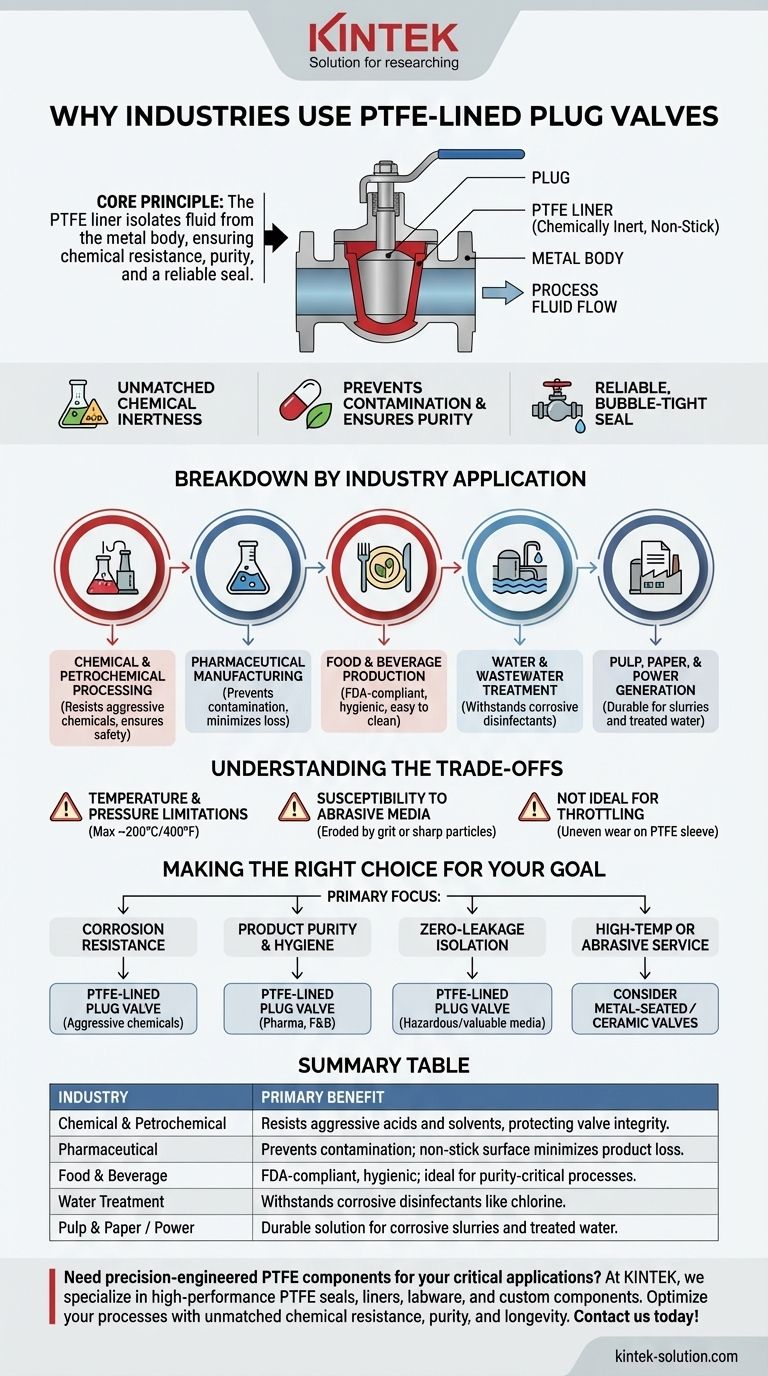 В каких отраслях обычно используются футерованные фторопластом (PTFE) шаровые краны и почему? Обеспечение безопасности и чистоты в сложных условиях эксплуатации Визуальное руководство