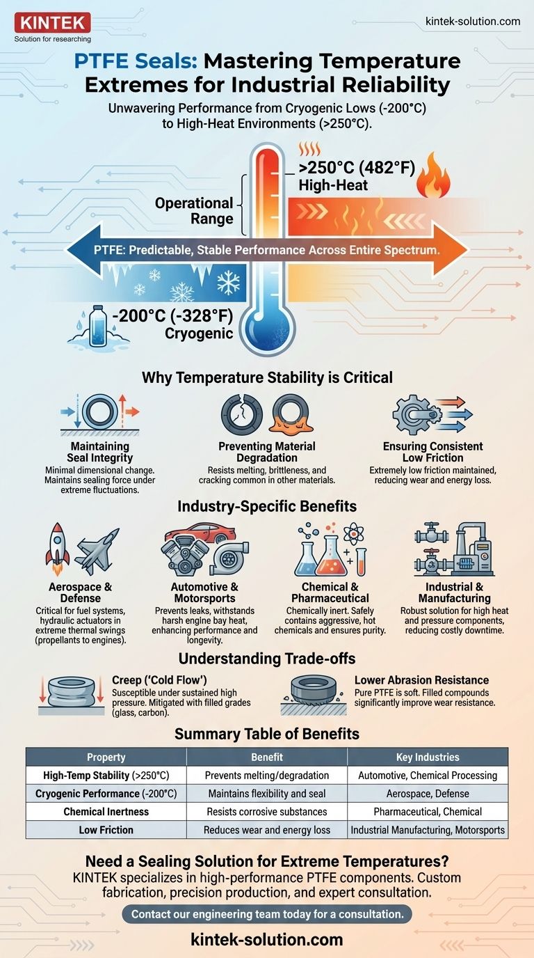 PTFE 씰의 온도 범위는 다양한 산업에 어떻게 도움이 됩니까? -200°C에서 250°C까지의 신뢰성을 보장합니다. 시각적 가이드