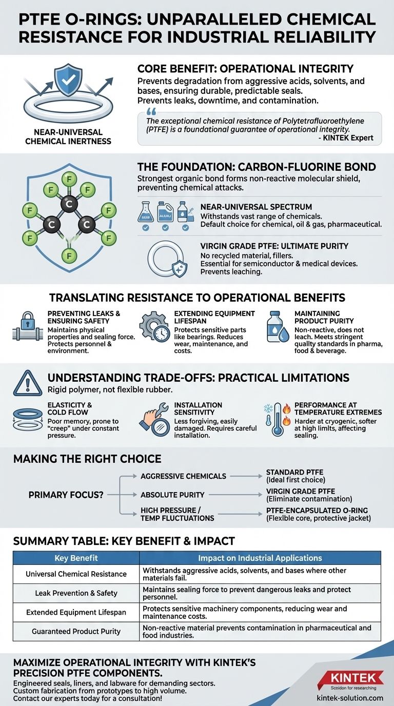 In che modo la resistenza chimica degli O-ring in PTFE avvantaggia le applicazioni industriali? Garantire un'integrità di tenuta senza pari Guida Visiva