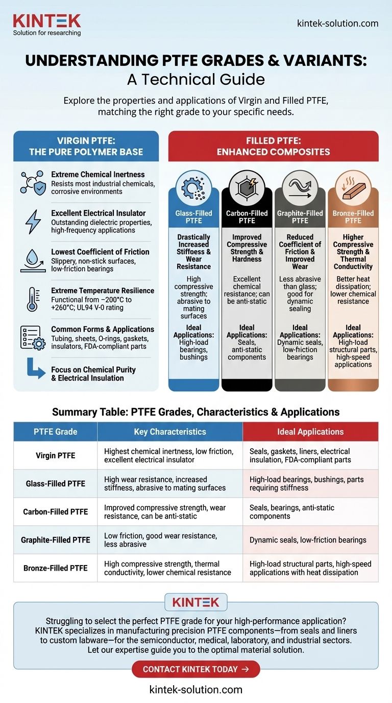What are the different grades and variants of PTFE? Choose the Right Material for Your Application Visual Guide
