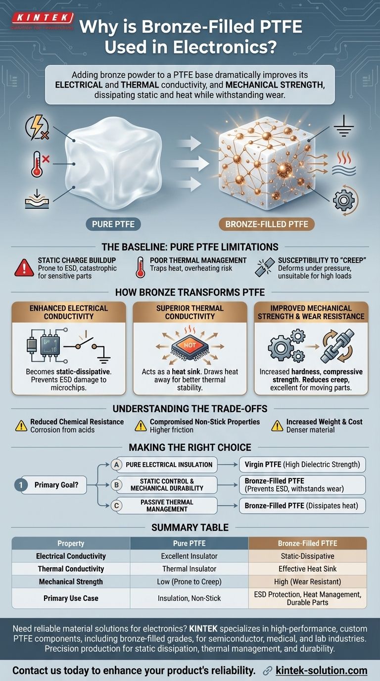 青銅入りPTFEが電子機器で一般的に使用されるのはなぜですか？導電性と耐久性の向上 ビジュアルガイド