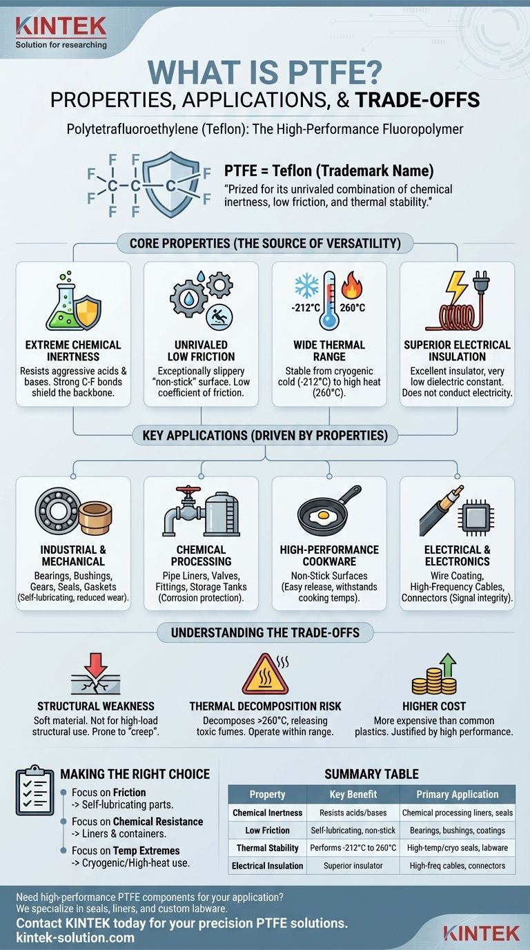 What is PTFE commonly known as and what are its primary applications? A Guide to Teflon's Industrial Uses Visual Guide