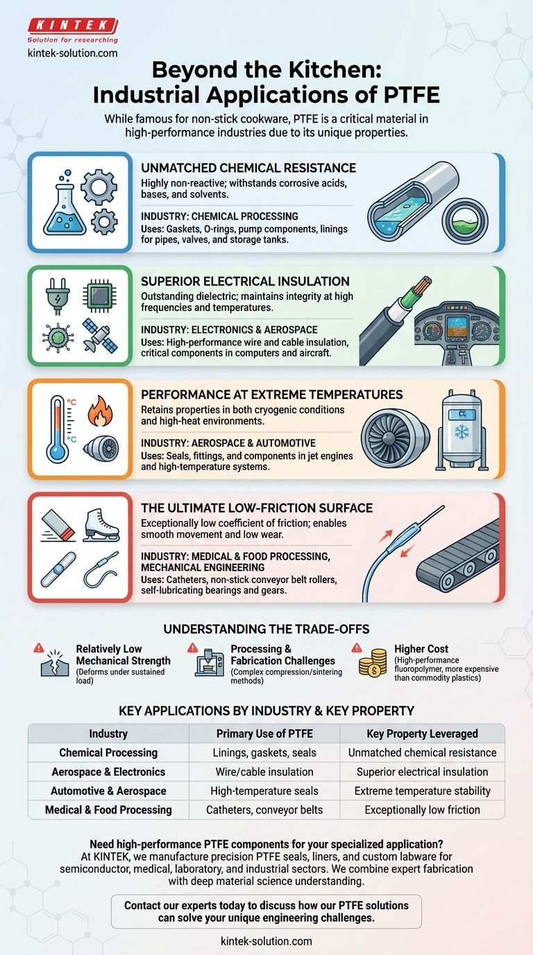 В каких отраслях, помимо посуды, широко используются покрытия из ПТФЭ? Обеспечение высокотехнологичных применений Визуальное руководство