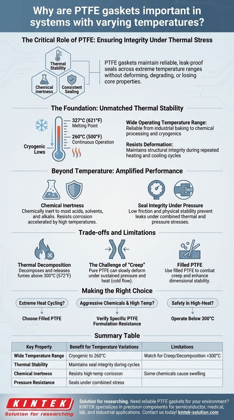 PTFE 개스킷은 온도 변화가 심한 시스템에서 왜 중요한가요? 극저온부터 고온까지 누출 없는 밀봉을 보장합니다. 시각적 가이드