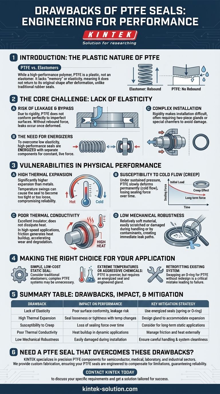 Каковы недостатки уплотнений из ПТФЭ? Ключевые ограничения и конструктивные соображения Визуальное руководство