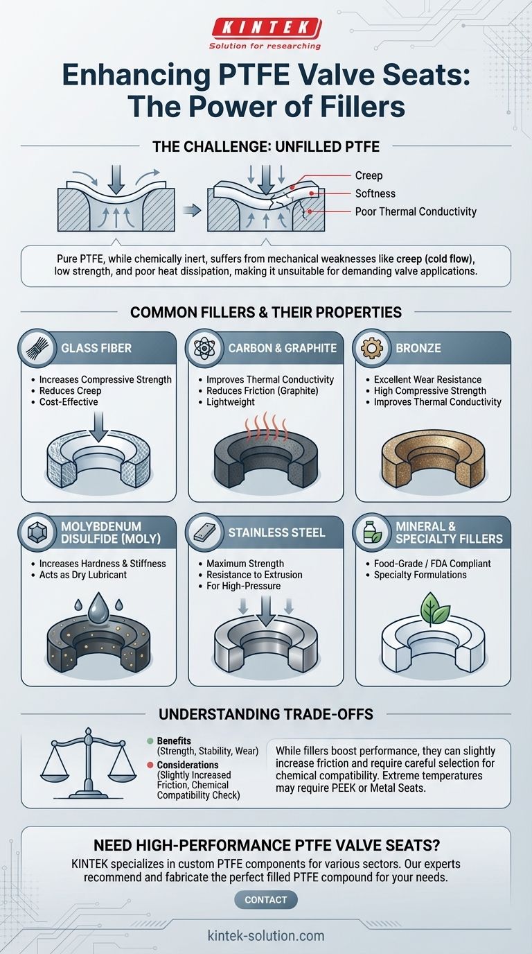 Quali sono i riempitivi comuni utilizzati per migliorare le proprietà del PTFE per le sedi valvola? Aumenta le prestazioni e la durata Guida Visiva
