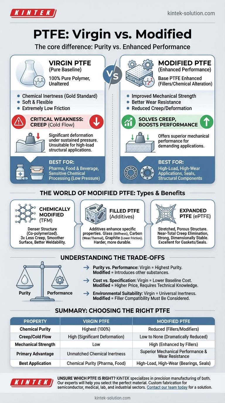 ما هو الفرق بين PTFE البكر والمعدل؟ اختر المادة المناسبة لتطبيقك دليل مرئي