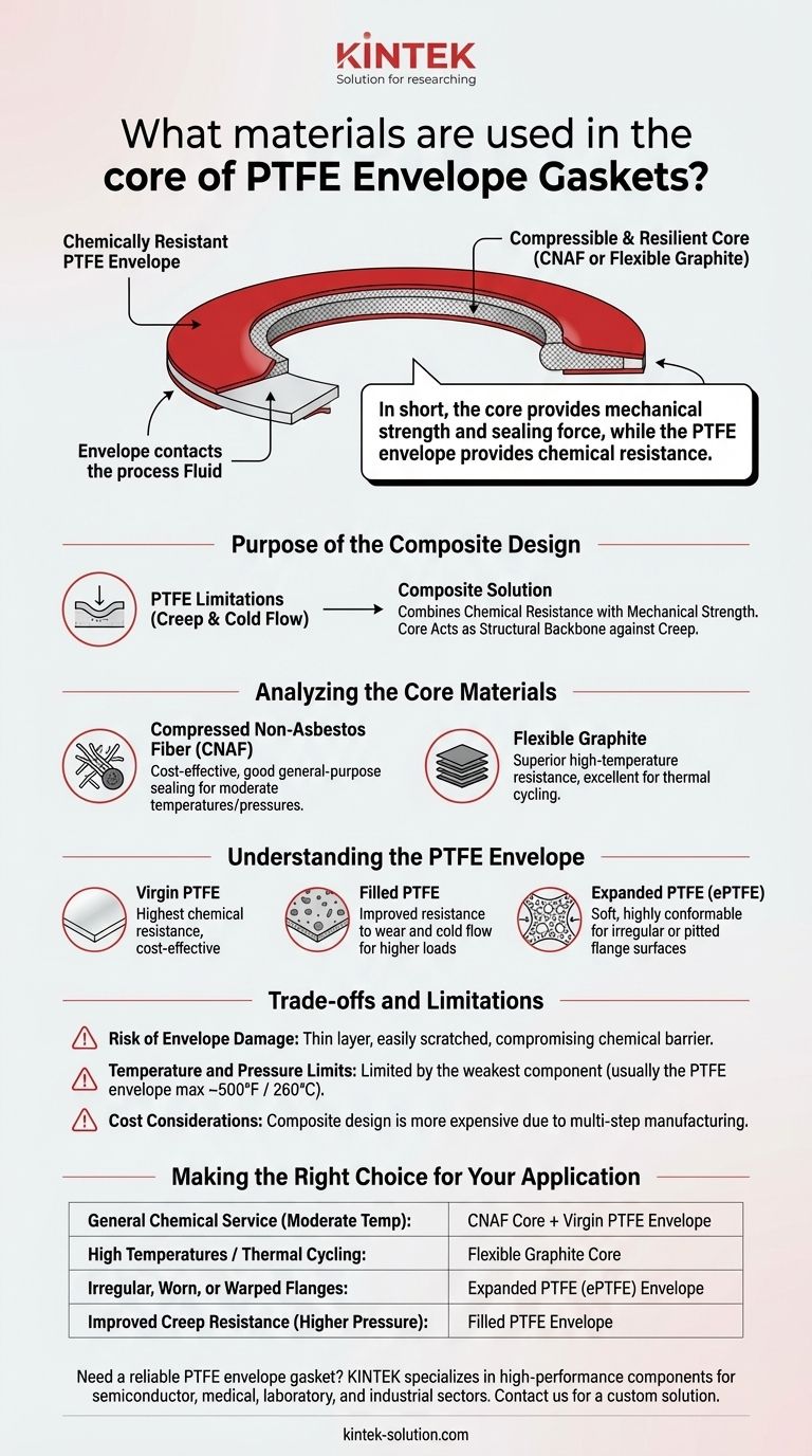Какие материалы используются в сердечнике прокладок с оболочкой из ПТФЭ? Выберите подходящий сердечник для химической стойкости и прочности Визуальное руководство