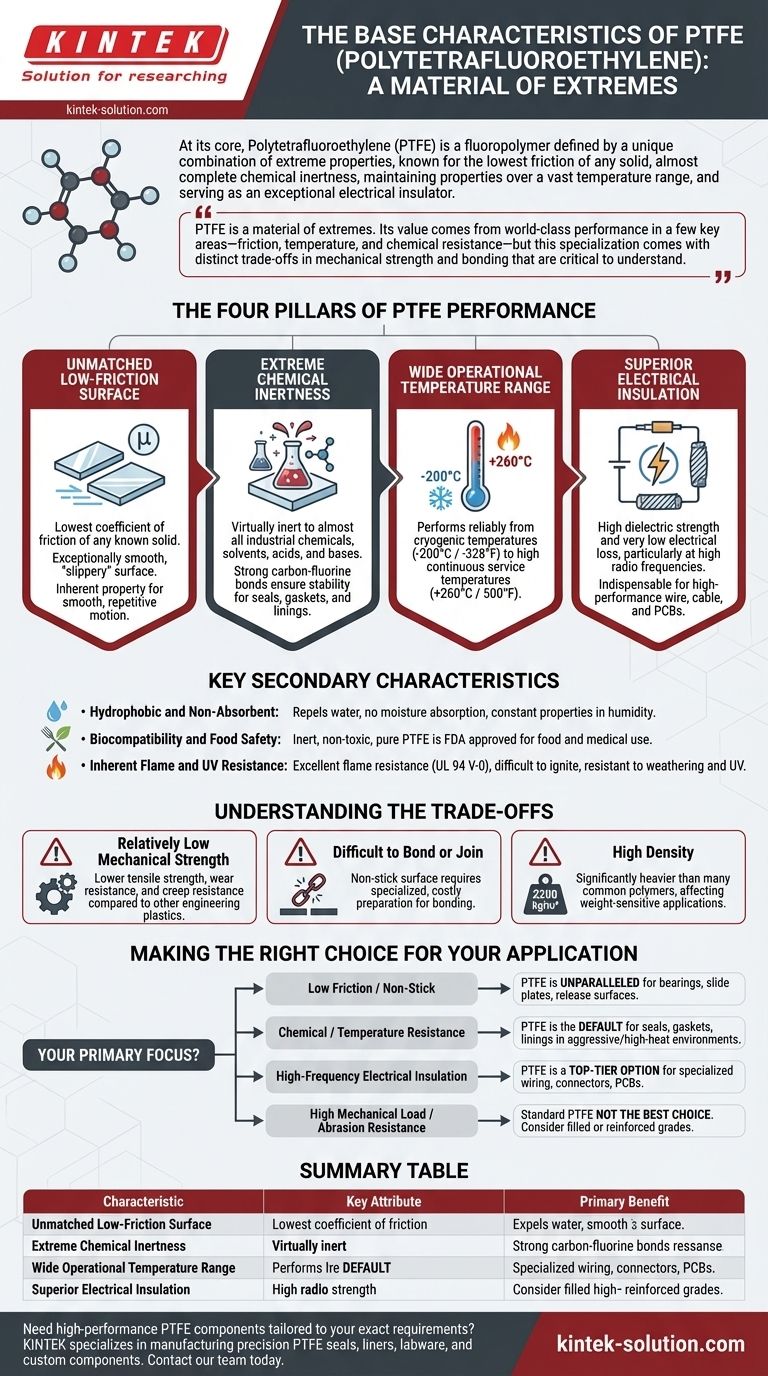 What are the base characteristics of PTFE? Unlocking Extreme Performance in Friction, Temperature, and Chemical Resistance Visual Guide