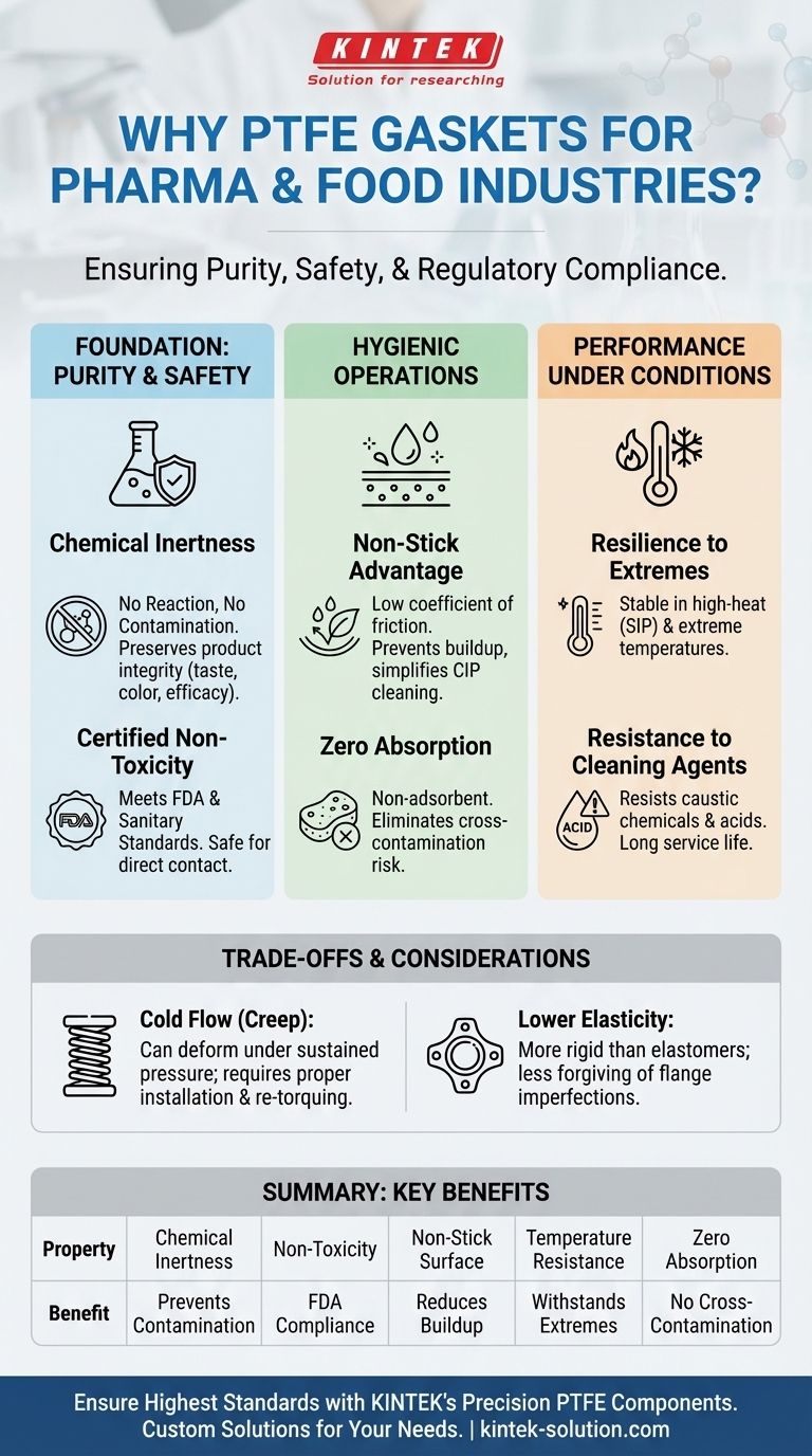 Почему в фармацевтической и пищевой промышленности используются прокладки из ПТФЭ? Обеспечение чистоты, безопасности и соответствия нормативным требованиям Визуальное руководство