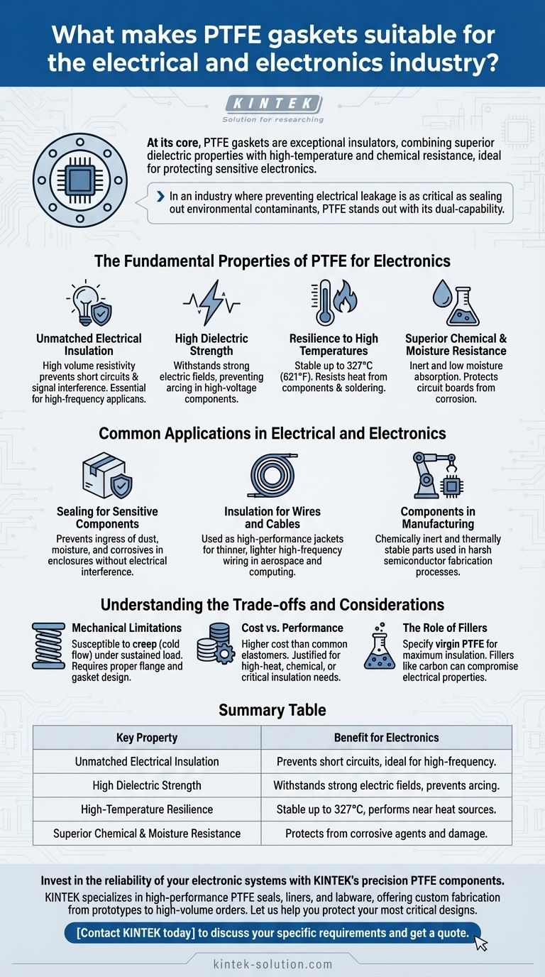 What makes PTFE gaskets suitable for the electrical and electronics industry? Superior Insulation & Sealing for Critical Electronics Visual Guide