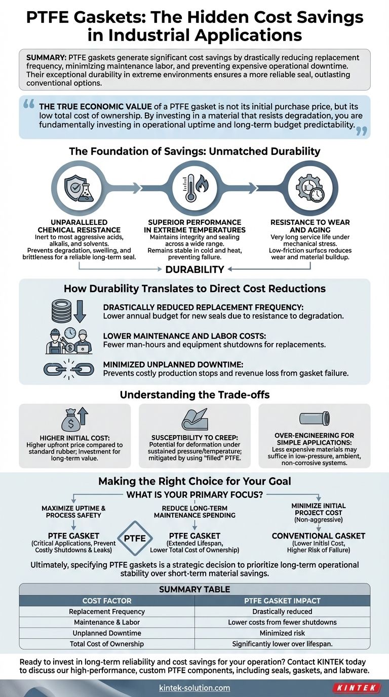 How do PTFE gaskets contribute to cost savings? Achieve Long-Term Operational Efficiency Visual Guide