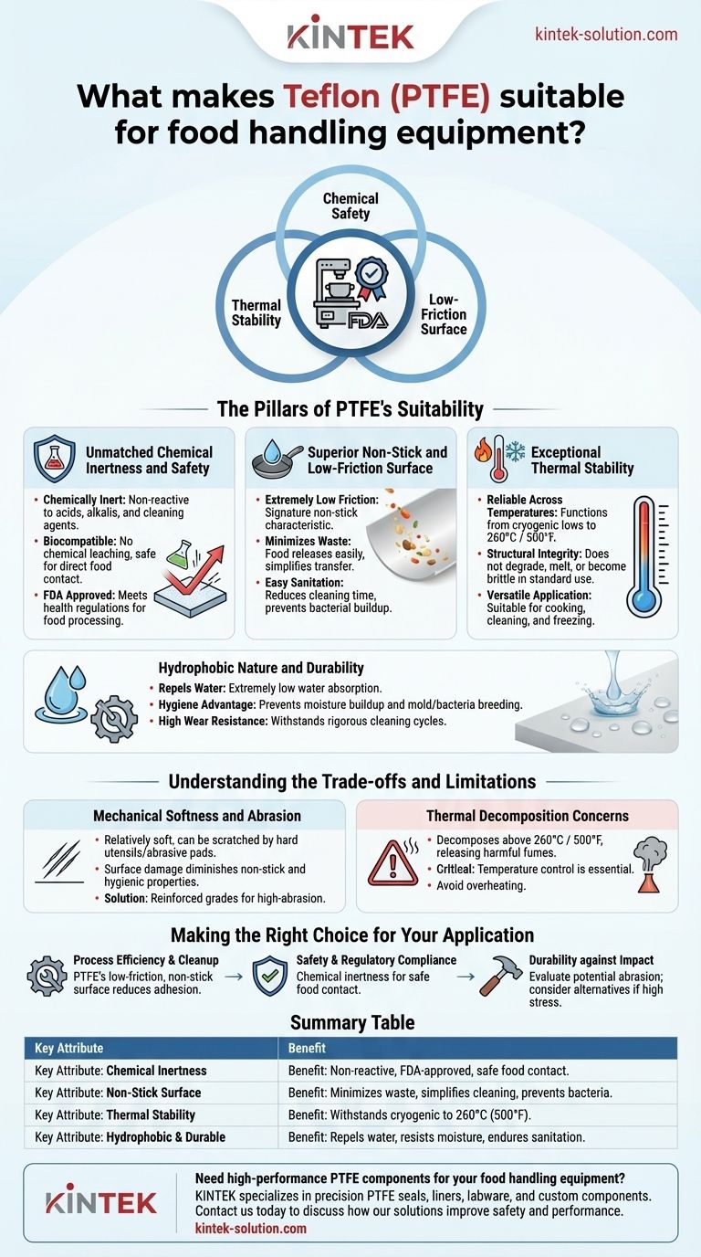 What makes Teflon (PTFE) suitable for food handling equipment? Discover its Safety & Efficiency Benefits Visual Guide