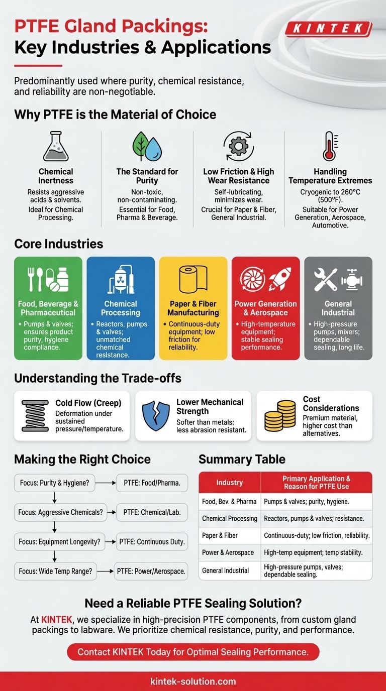 PTFEグランドパッキンは、どのような産業で一般的に使用されていますか？純度、耐薬品性、信頼性が求められる分野。 ビジュアルガイド