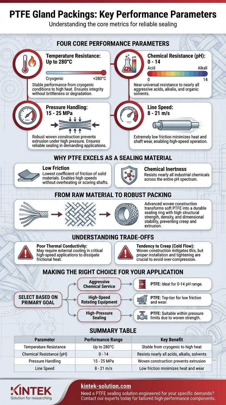 Quali sono i parametri chiave di prestazione delle guarnizioni per premistoppa in PTFE? Massimizzare le prestazioni e l'affidabilità della tenuta Guida Visiva