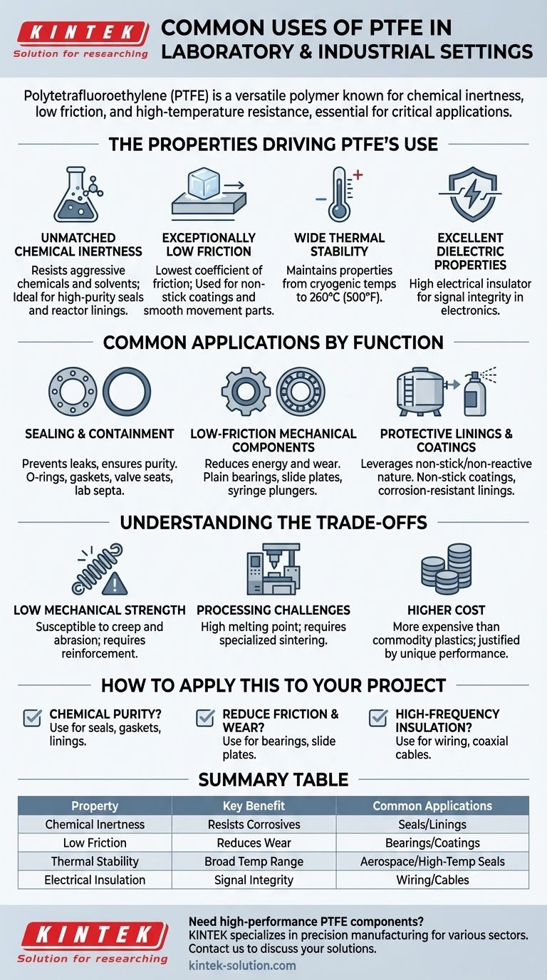 What are common uses of PTFE in laboratory and industrial settings? Unlock Chemical and Thermal Resistance Visual Guide